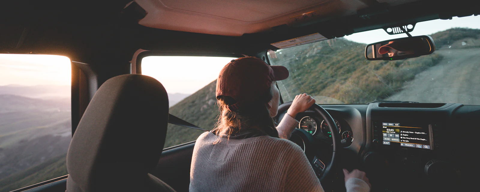 Driver at the wheel during a test drive
