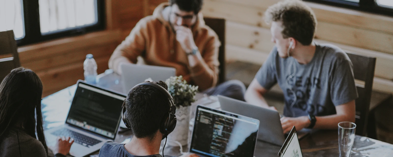 Team working together on a laptop